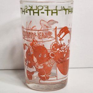 Vintage 1974 County Fair Bugs Bunny Elmer Fudd Looney Tunes Warner Bros Glass